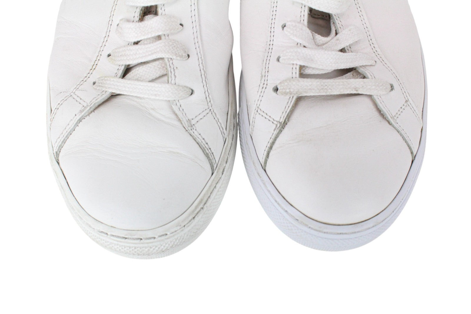 SUITSUPPLY Men Trainers EU40 White Genuine Leather Low-Top Casual Sneakers
