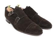 SUITSUPPLY Men Formal Shoes EU39.5 Brown Leather Suede Double-Buckled Classic