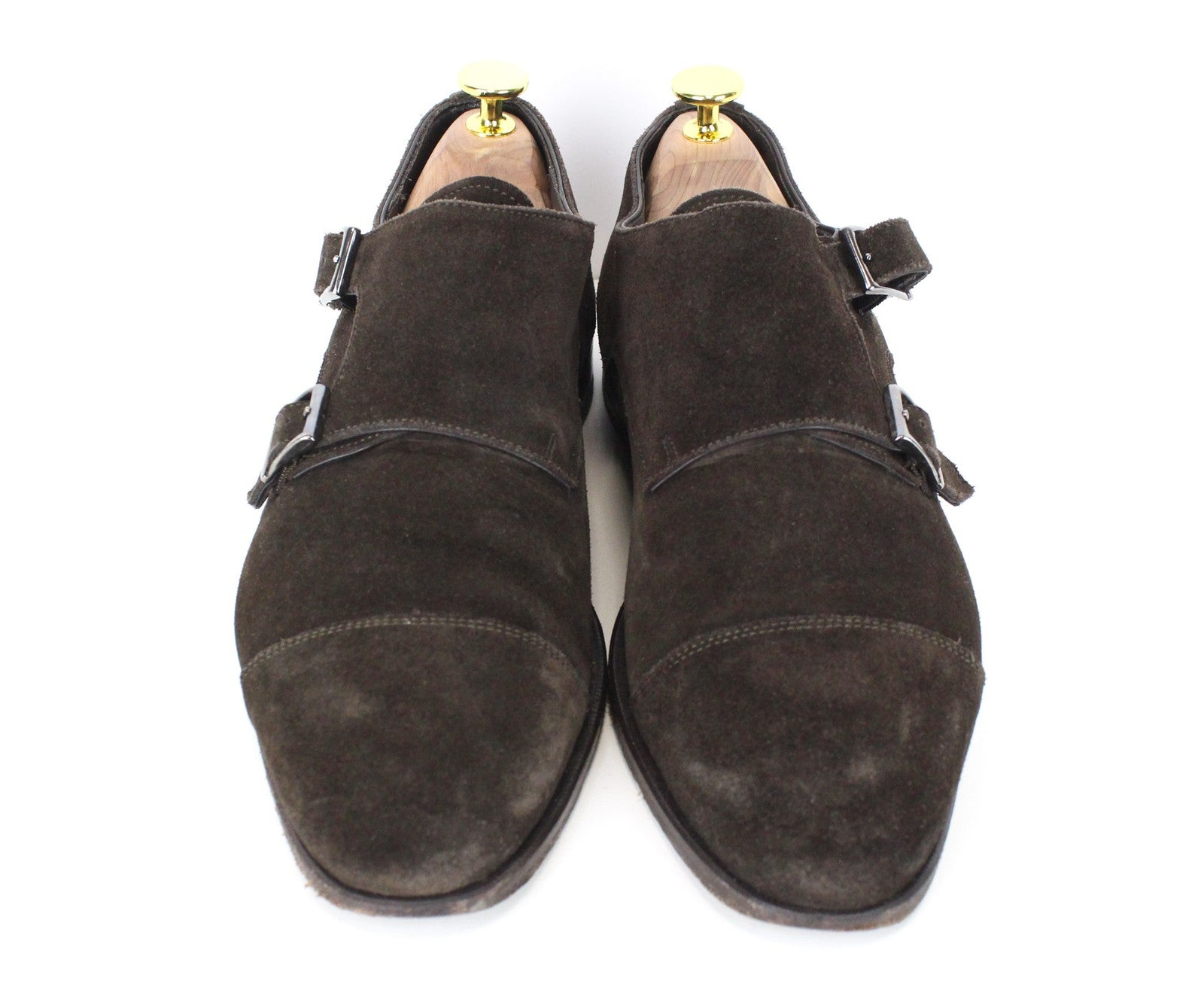 SUITSUPPLY Men Formal Shoes EU39.5 Brown Leather Suede Double-Buckled Classic
