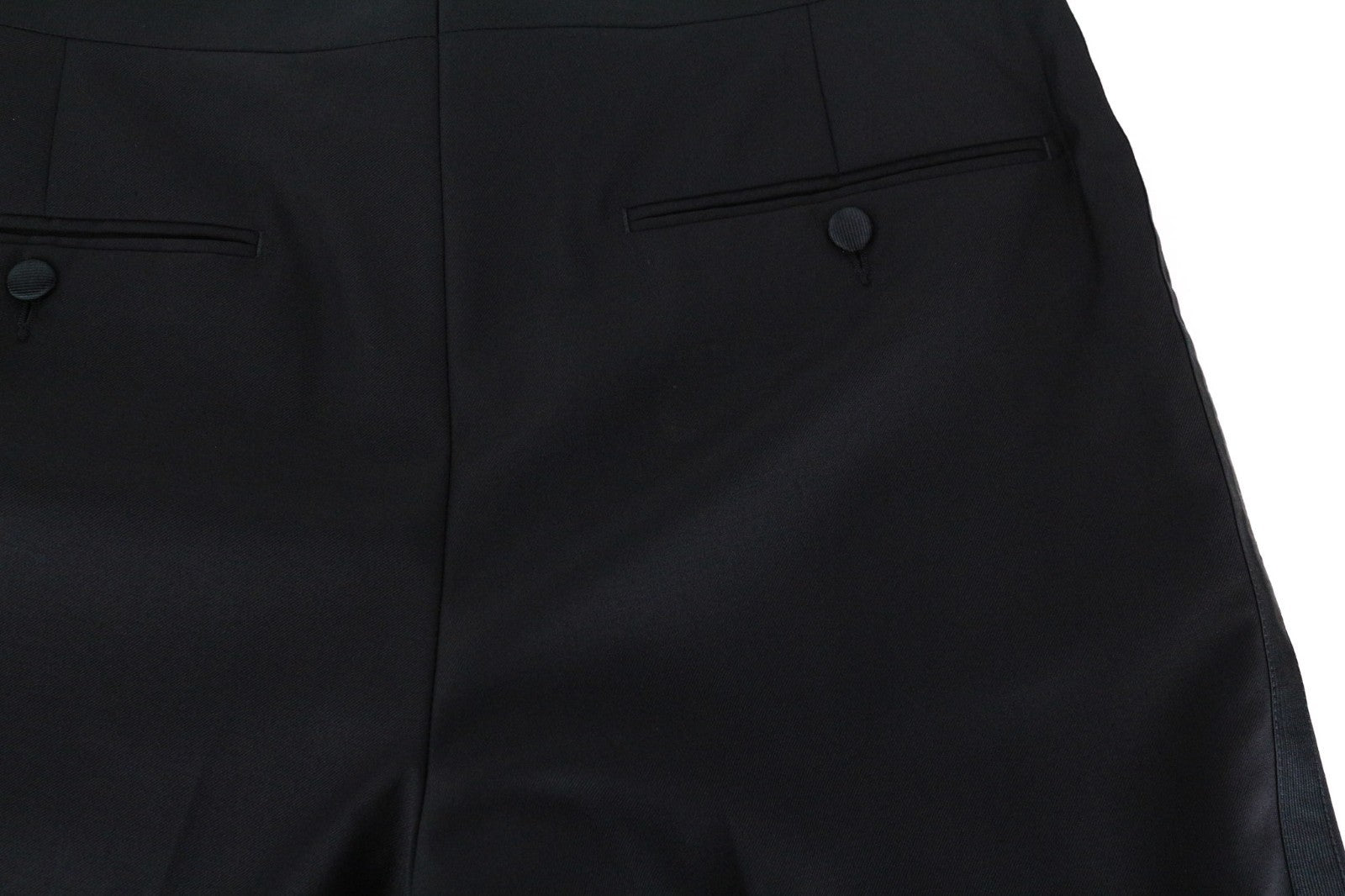 SUITSUPPLY La Spalla Men Suit UK30R Black Slim 2-Piece Pure Wool Tuxedo Twill