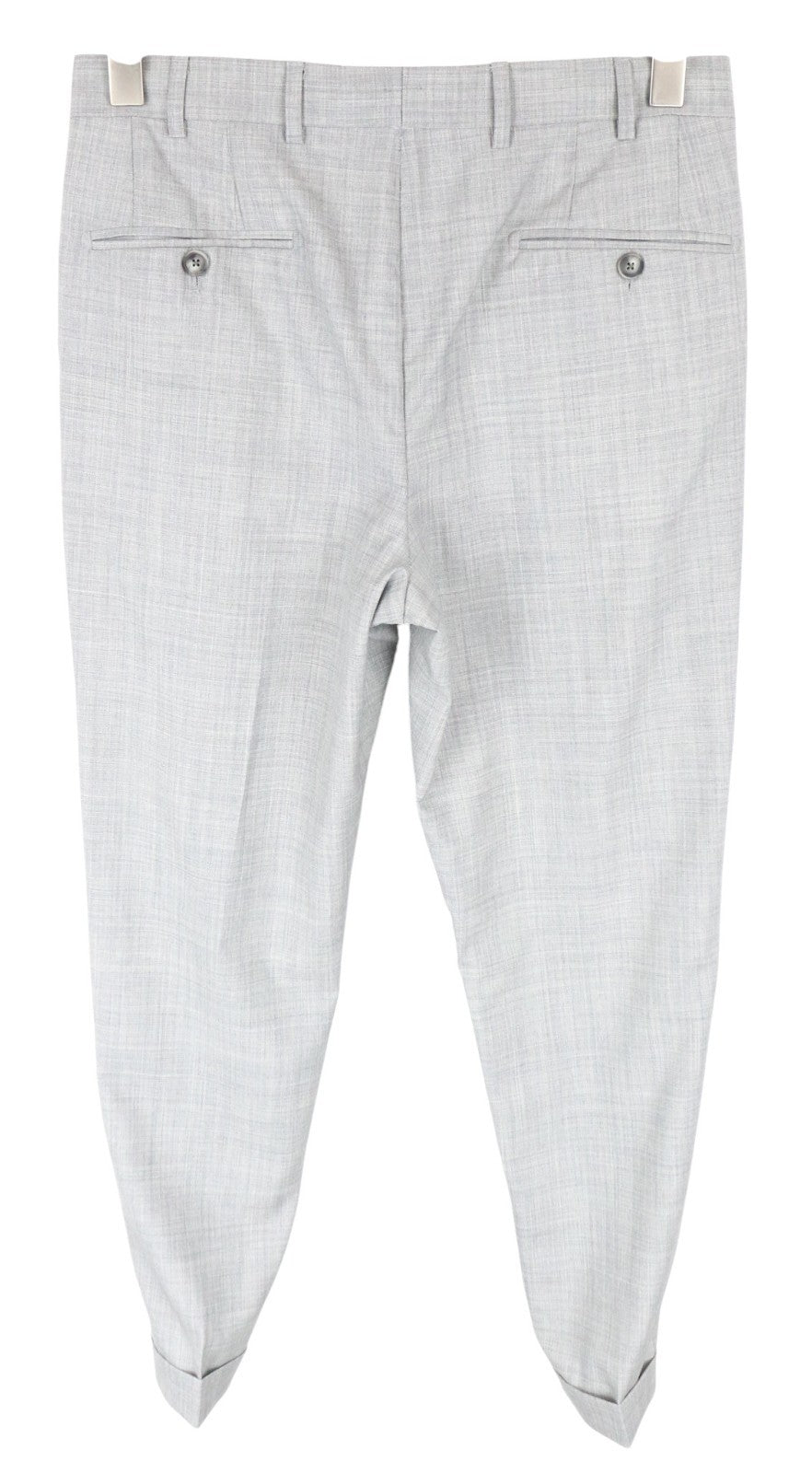 SUITSUPPLY La Spalla Men Suit UK30R Light Grey Slim 2-Piece Melange Wool S120s