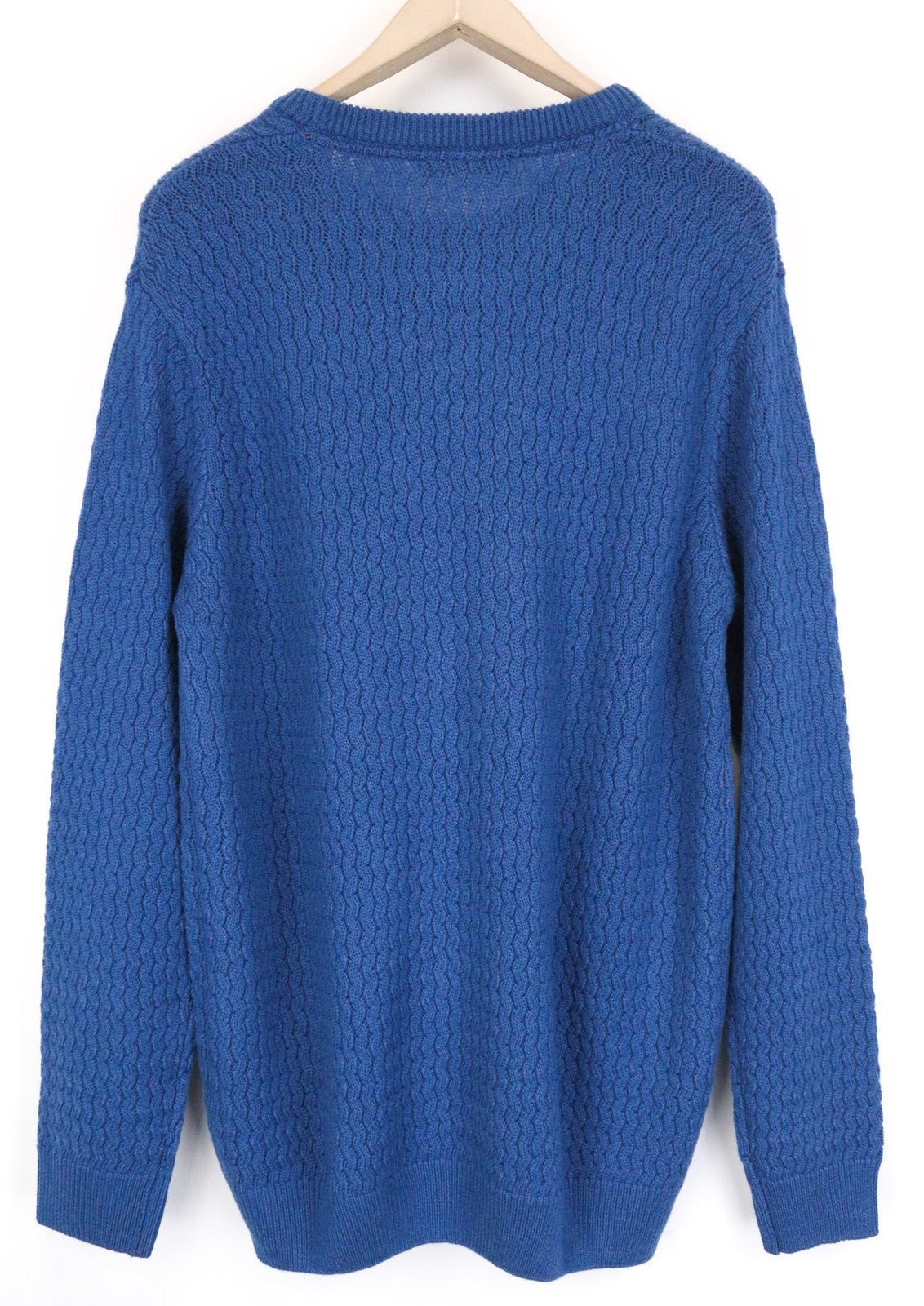 HARMONT &amp; BLAINE JEANS vyriškas megztinis su mėlyna vilnos mišinio megzti ilgomis rankovėmis, 2XL dydis 