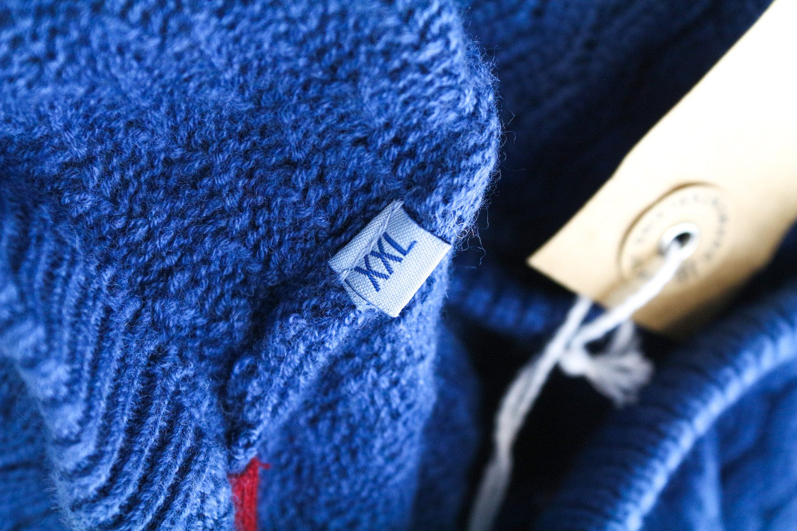 HARMONT &amp; BLAINE JEANS vyriškas megztinis su mėlyna vilnos mišinio megzti ilgomis rankovėmis, 2XL dydis 