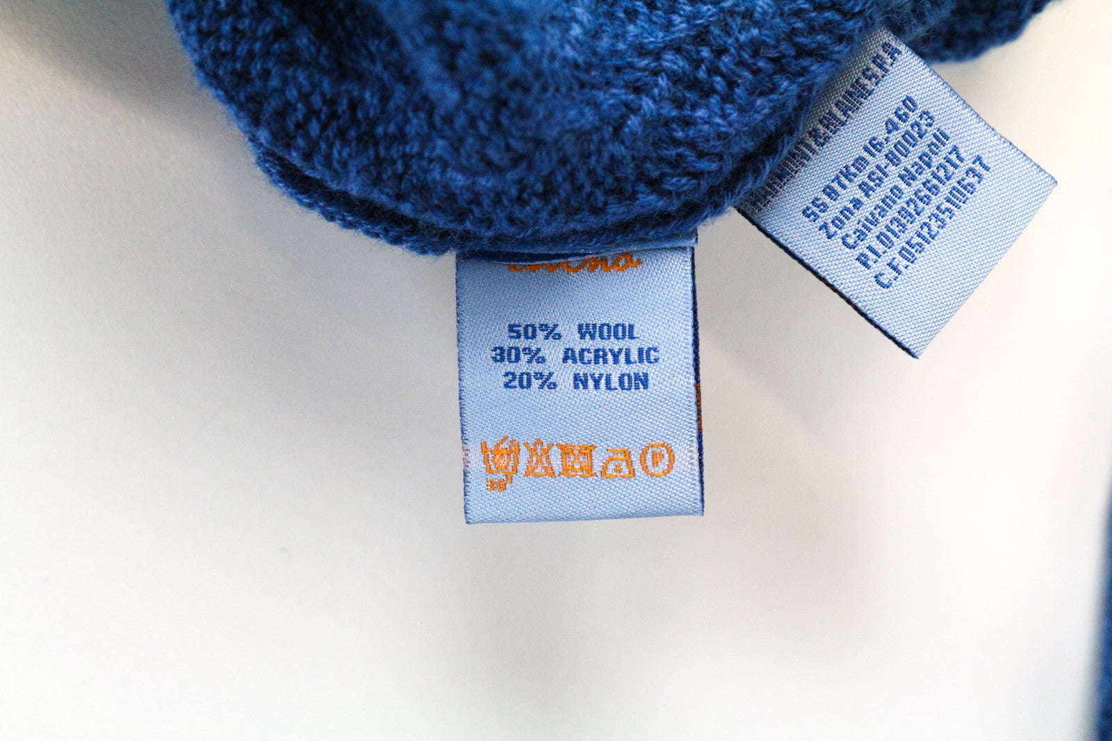 HARMONT &amp; BLAINE JEANS vyriškas megztinis su mėlyna vilnos mišinio megzti ilgomis rankovėmis, 2XL dydis 