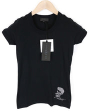 JOHN RICHMOND Women T-Shirt IT40 S Black Pure Cotton Short Sleeved Pull On Logo