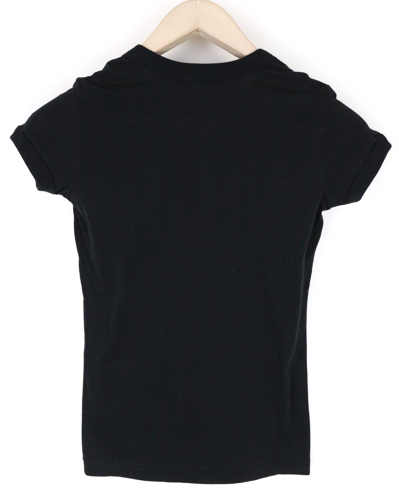 JOHN RICHMOND Women T-Shirt IT40 S Black Pure Cotton Short Sleeved Pull On Logo