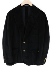 SUITSUPPLY La Spalla Men Blazer UK48R Black Cotton Stretch Unlined Velvet