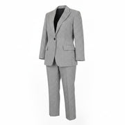 SUITSUPPLY La Spalla Women Suit UK30R S Formal Grey Pure Linen Patterned 2 Piece