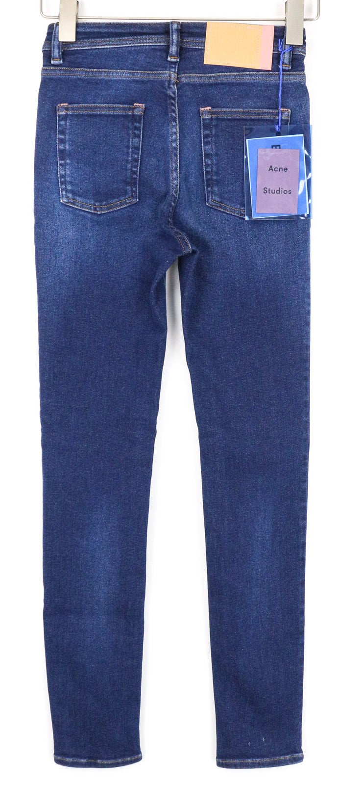 ACNE STUDIOS Peg Women Jeans W24/L32 Skinny Fit Washed Blue Cotton Stretch