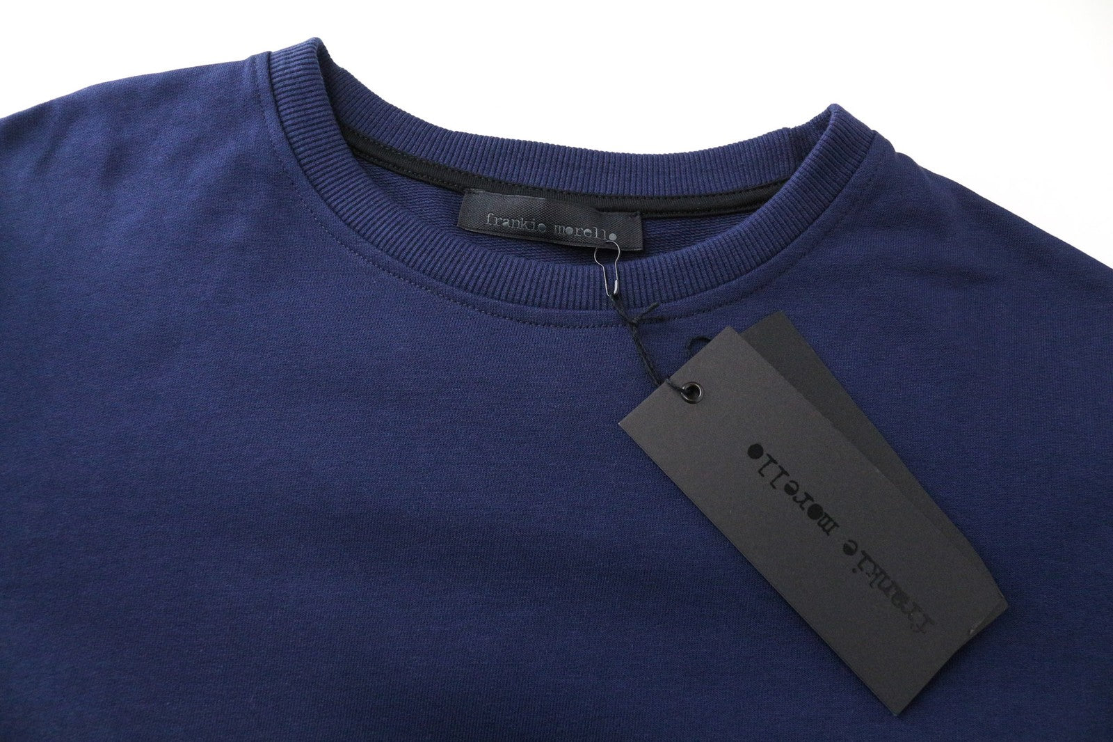 FRANKIE MORELLO Rica moteriškas džemperis S dydžio tamsiai mėlynas medvilninis megztinis ilgomis rankovėmis 