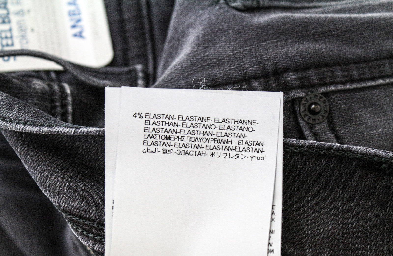REPLAY Anbass Men Jeans W28/L34 Slim Grey Cotton Blend Stretch Ripped Washed