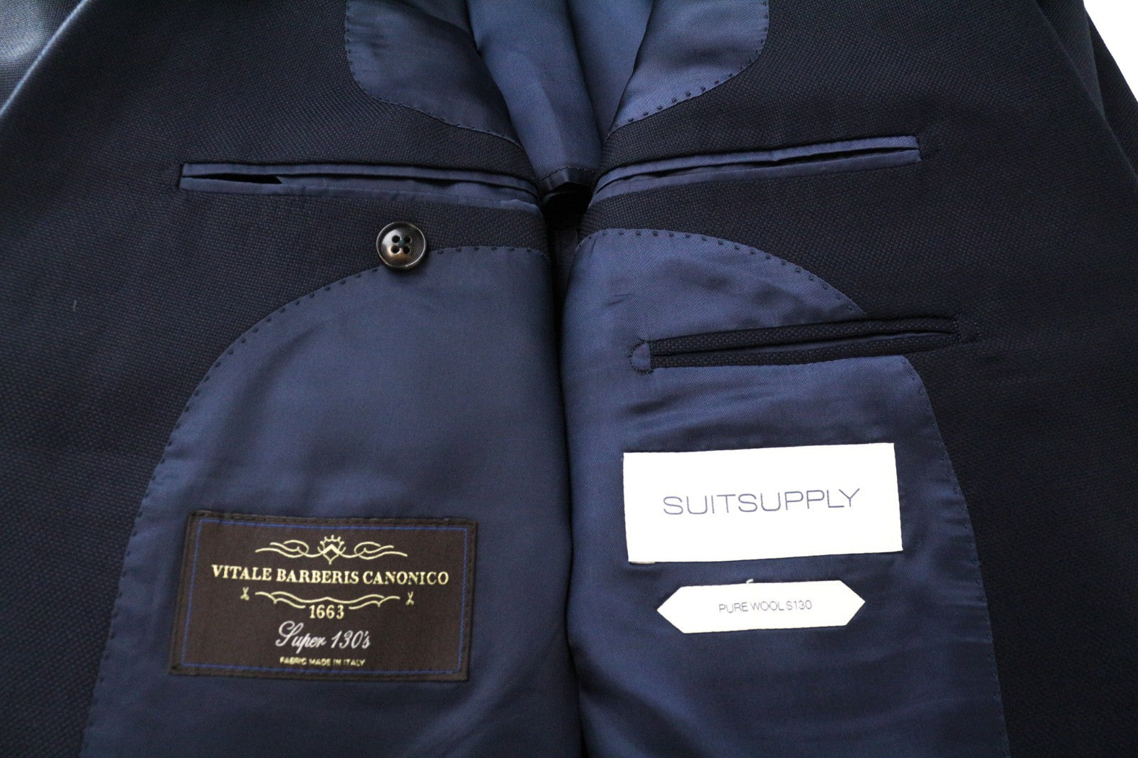 SUITSUPPLY Washington Men Suit UK46R Wool Super 130s Blue Extra Slim 2Piece