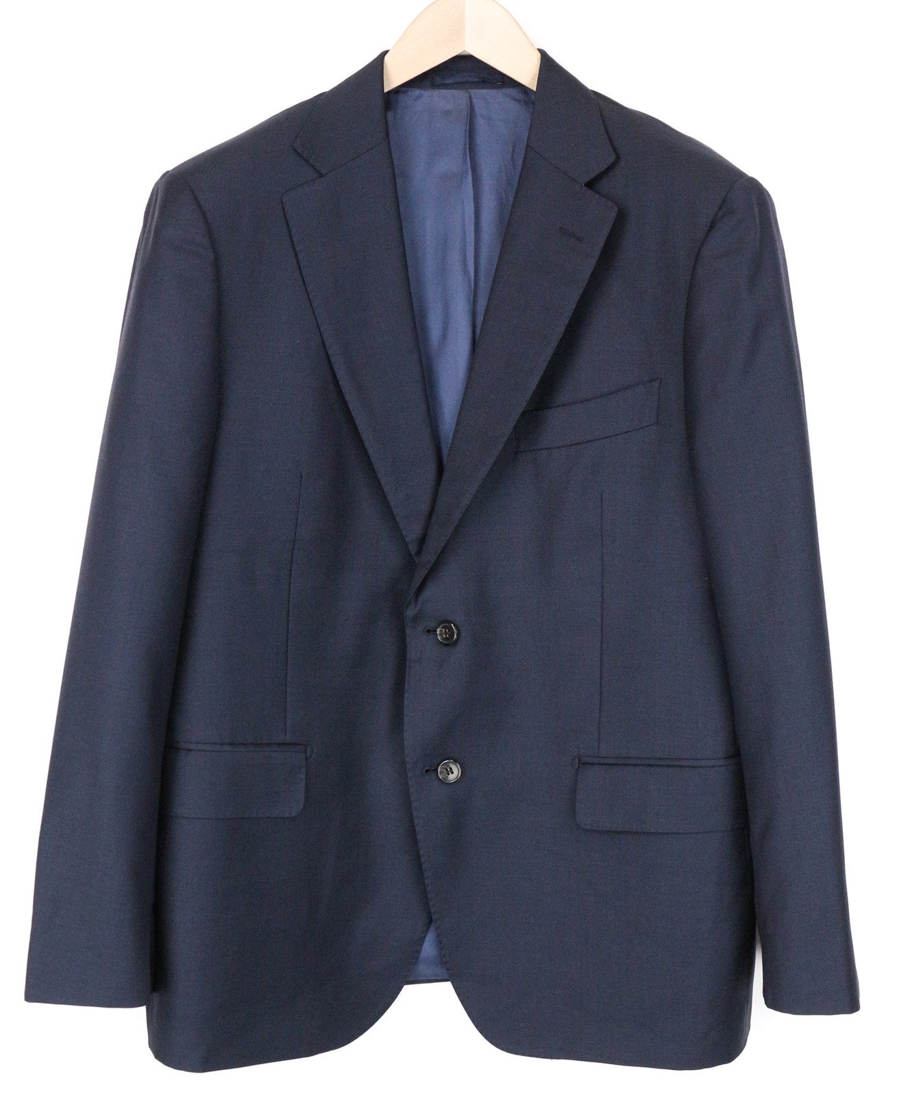 SUITSUPPLY Men Blazer UK46S Navy Blue Pure Wool Single-Breasted Classic