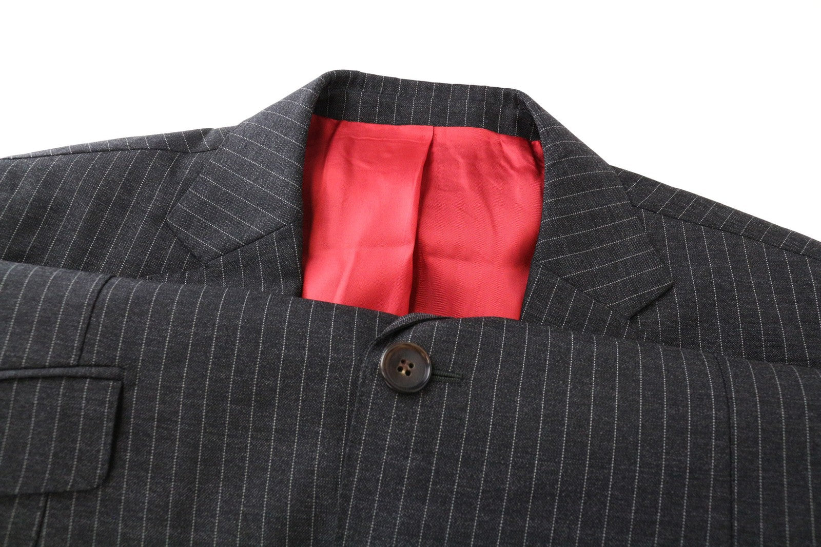 SUITSUPPLY Sienna Men Blazer UK38R Grey Pure Wool Striped Single-Breasted