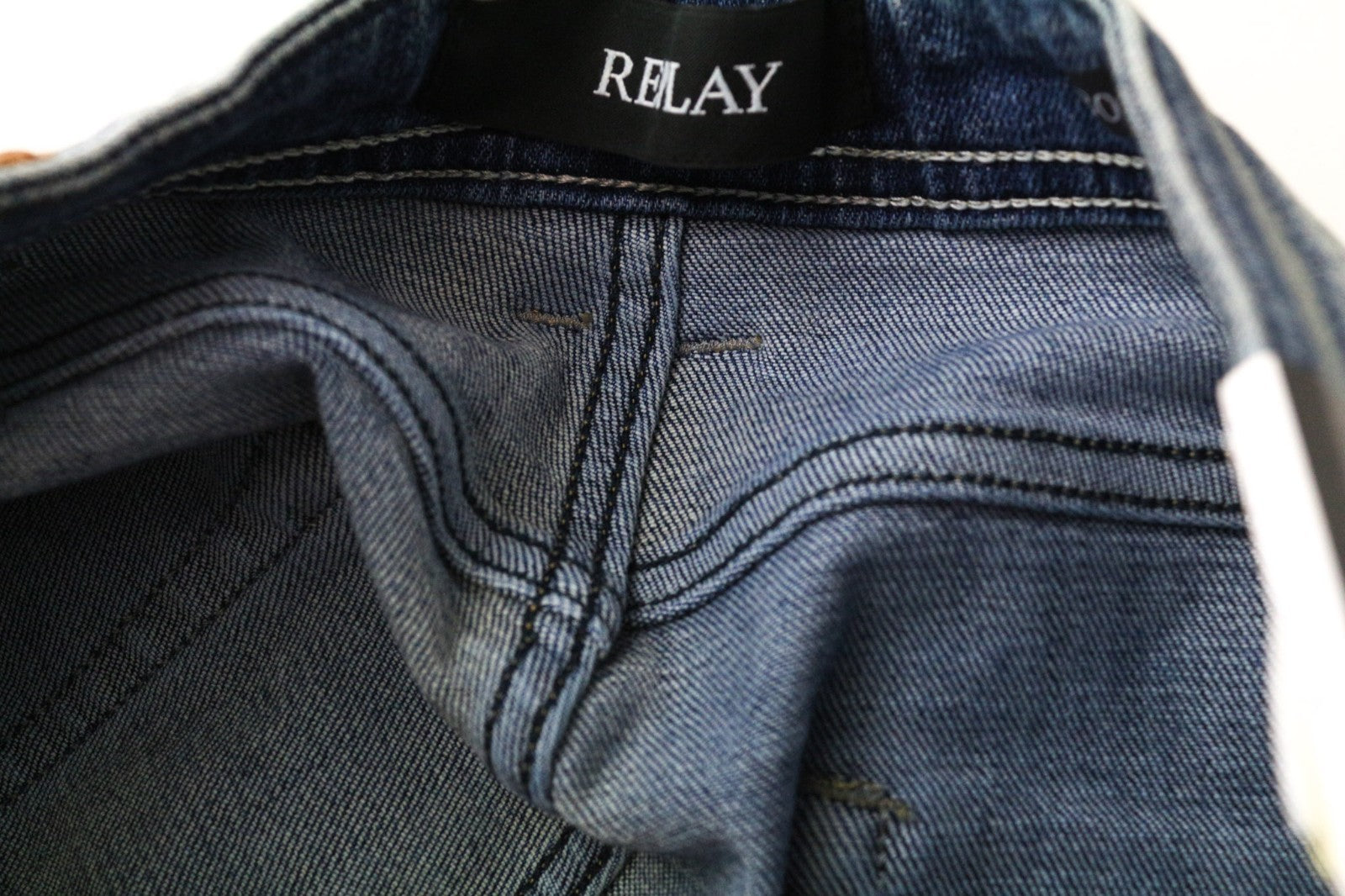 REPLAY Rob Men Jeans W30/L34 Straight Tapered Fit Washed Blue Cotton Stretch