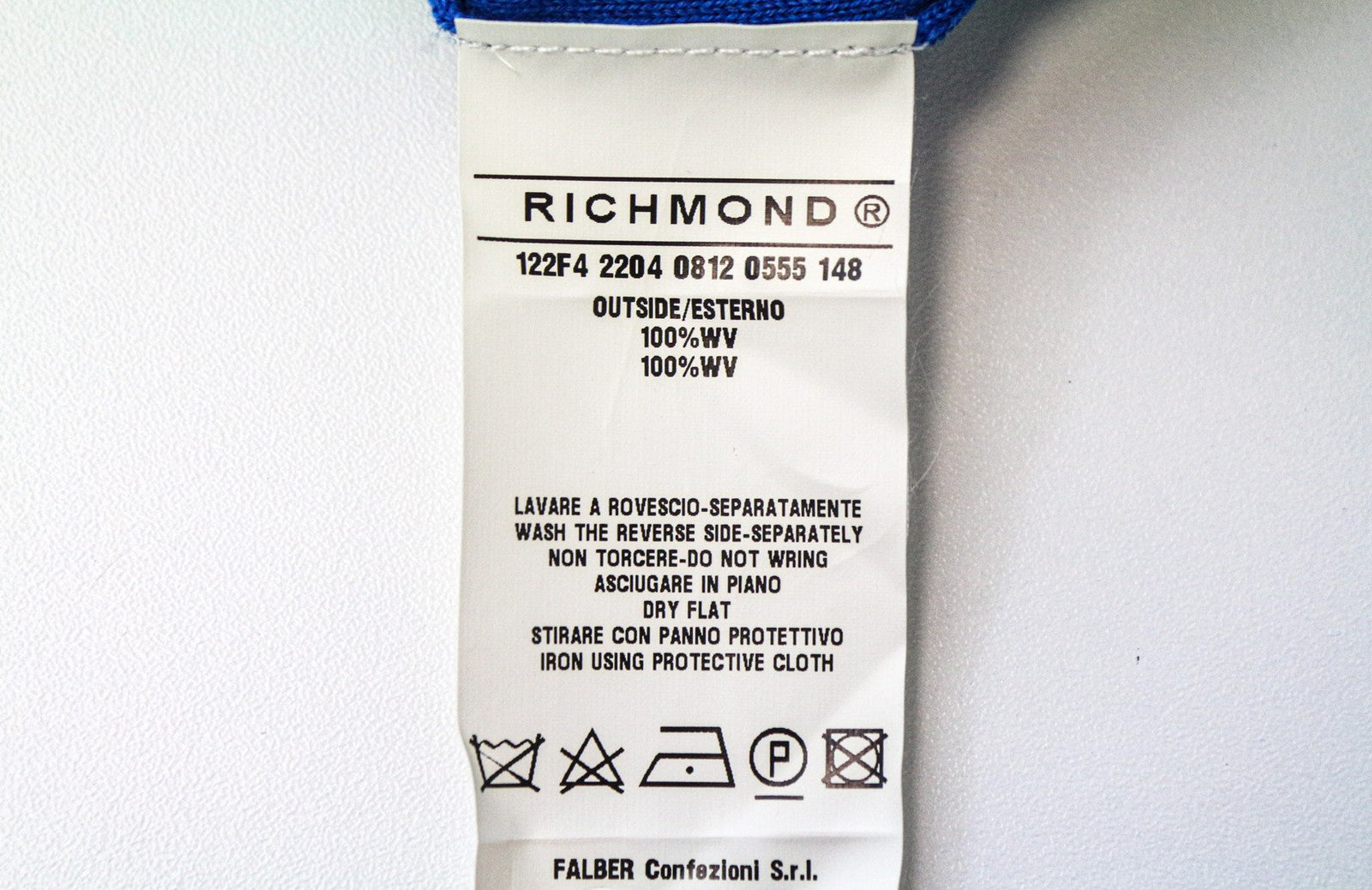 RICHMOND Men's Cardigan 50 Blue Pure Wool Casual Knit Long Sleeve Sweater