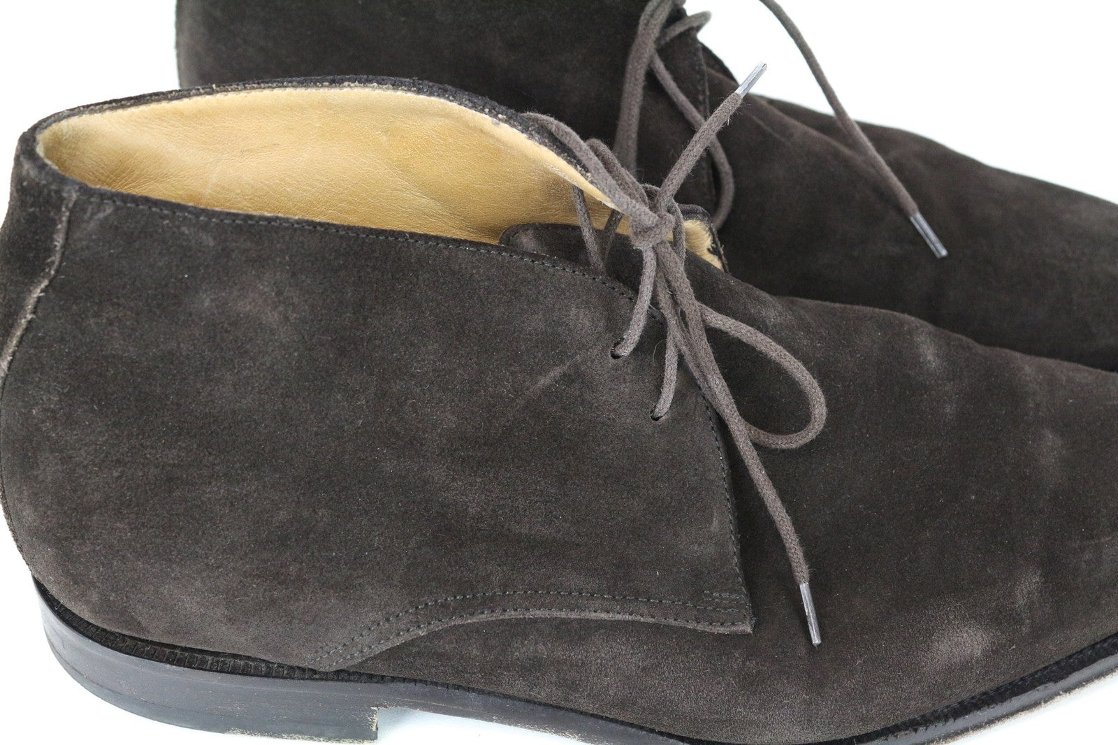 SUITSUPPLY Men Formal Shoes EU41 Dark Brown High-Top Suede Laced