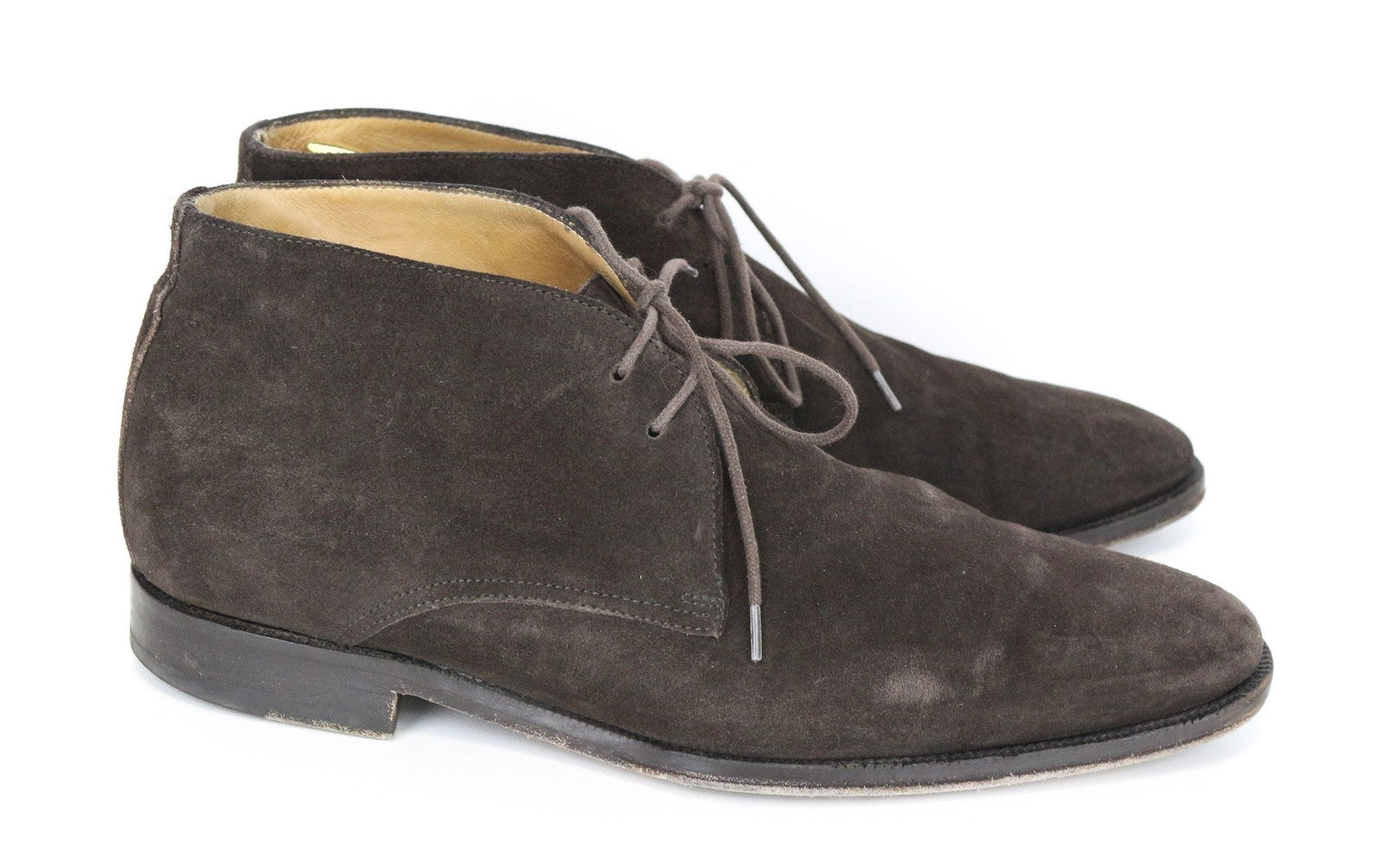 SUITSUPPLY Men Formal Shoes EU41 Dark Brown High-Top Suede Laced