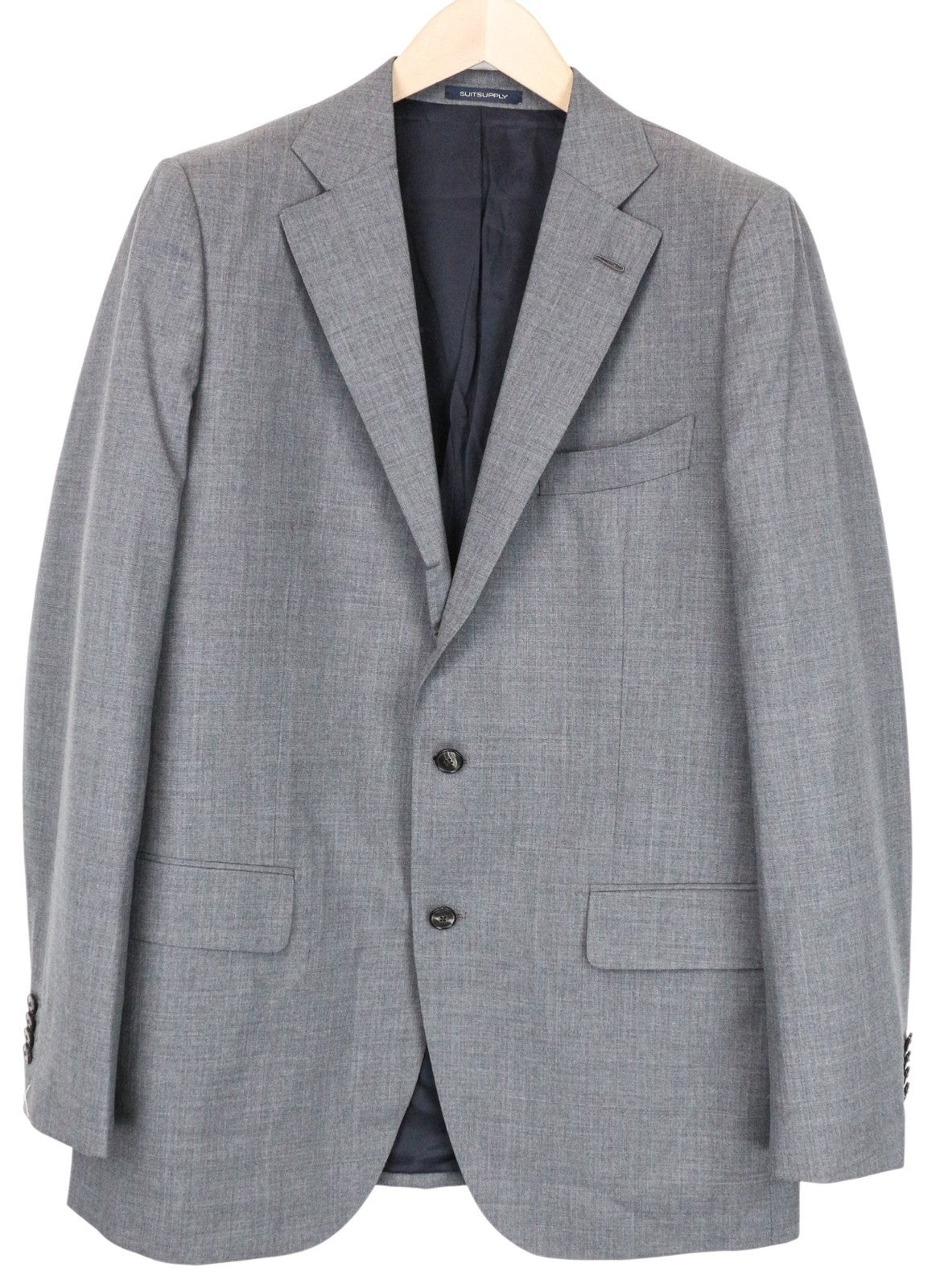 SUITSUPPLY La Spalla Men Suit UK44L Pure Wool S120s Grey 2-Piece Melange Slim