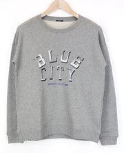 DENHAM Women Sweatshirt S Grey Melange Crew Neck Fleece Pure Cotton Jersey