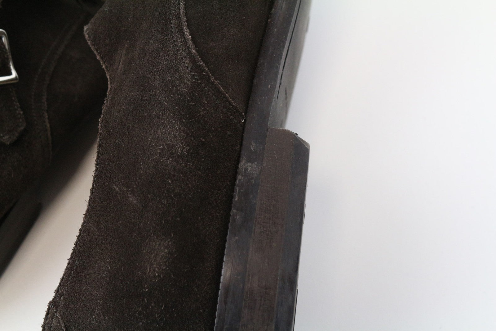 SUITSUPPLY Men Formal Shoes EU43 Brown Suede Calf Leather Double Monk Strap
