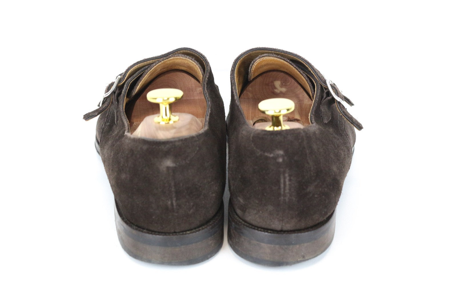 SUITSUPPLY Men Formal Shoes EU43 Brown Suede Calf Leather Double Monk Strap