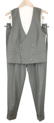 SUITSUPPLY Men Suit UK36S Double-Breasted Waistcoat Trousers Wool Green 2Piece