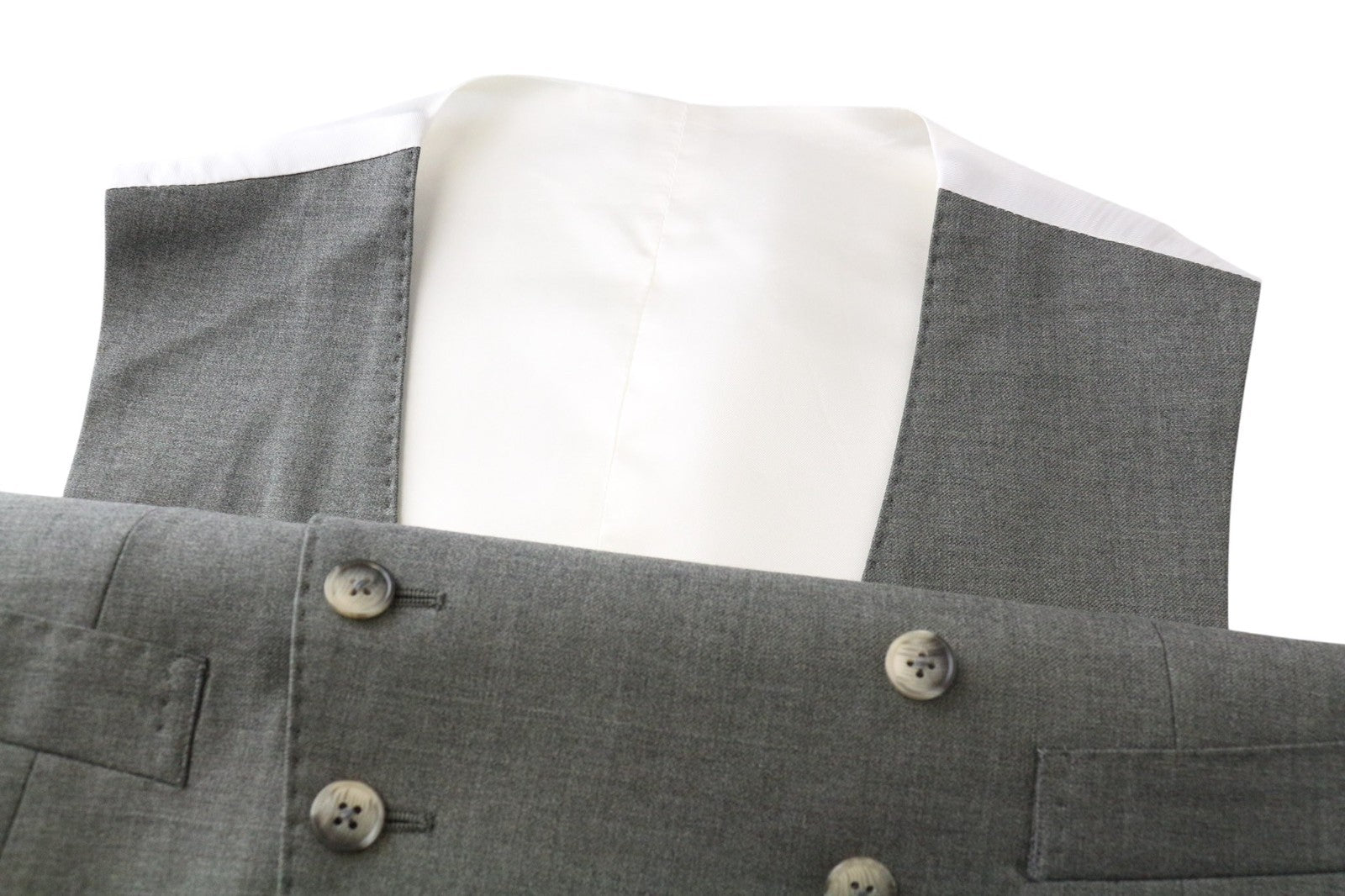 SUITSUPPLY Men Suit UK36S Double-Breasted Waistcoat Trousers Wool Green 2Piece