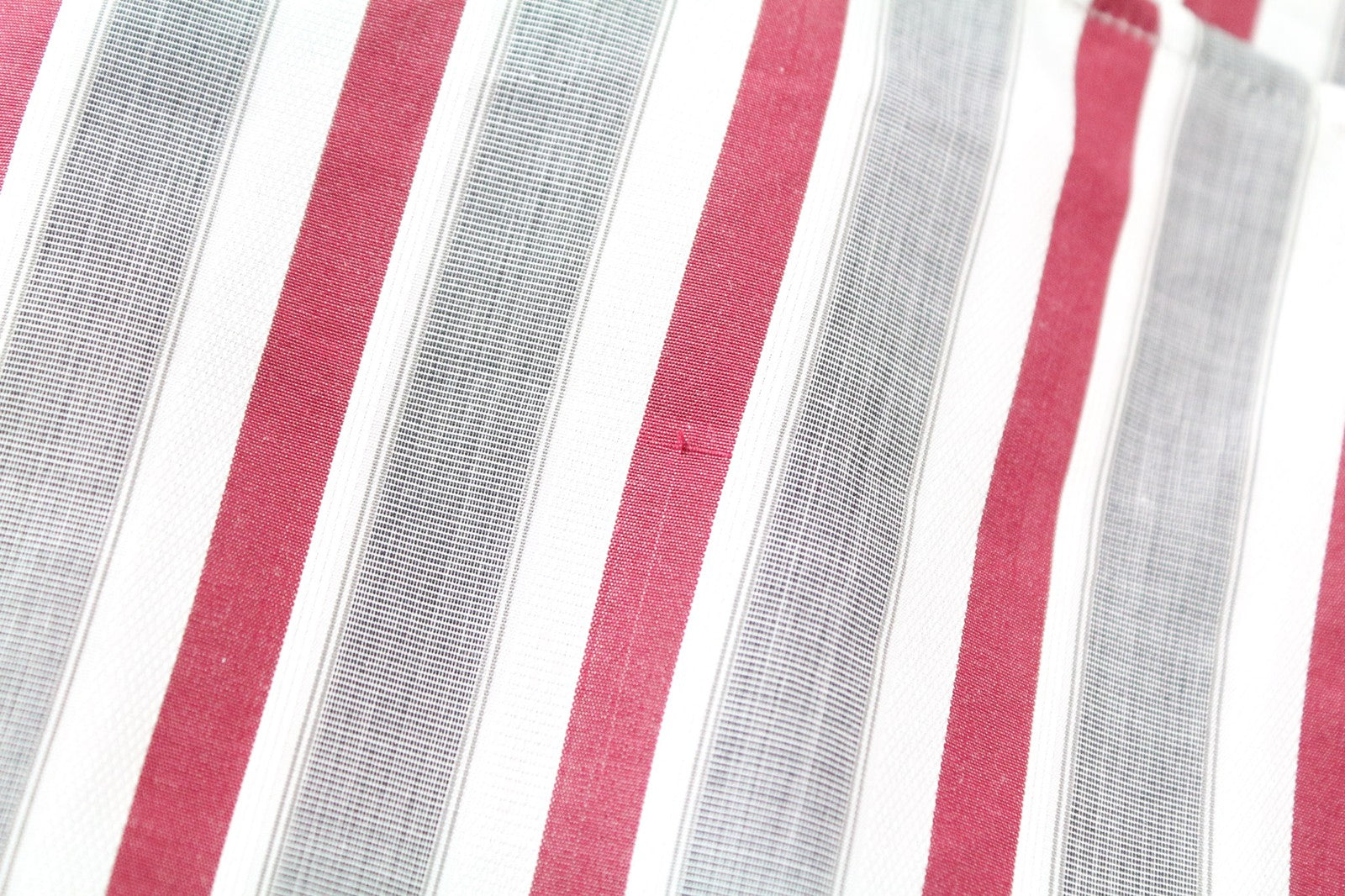 RICHMOND Men Shirt 48 M Grey Red Striped Button-Up Long Sleeve Pure Cotton