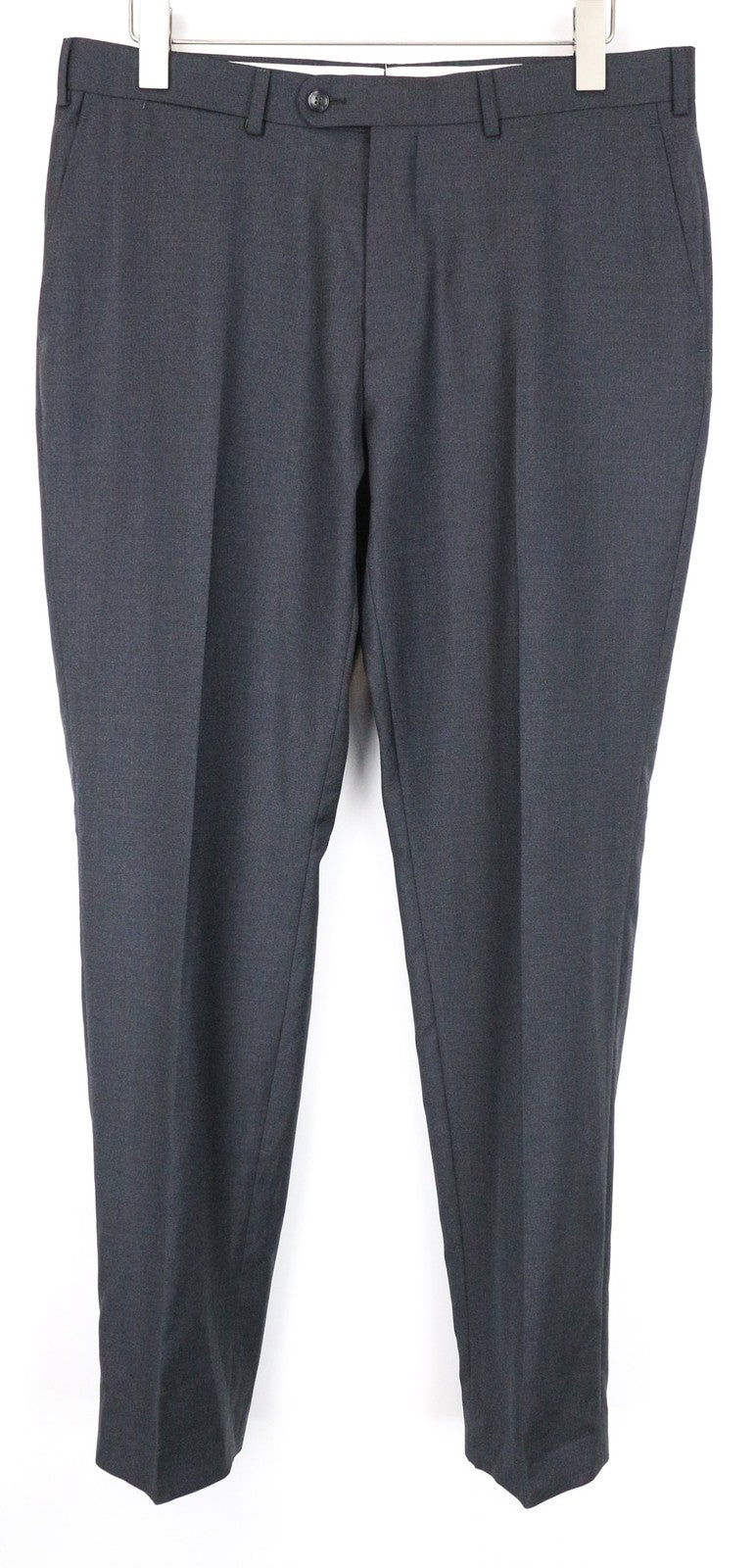 SUITSUPPLY Brescia Men Trousers UK42S Dark Grey Pure Wool Classic Pleated Lined