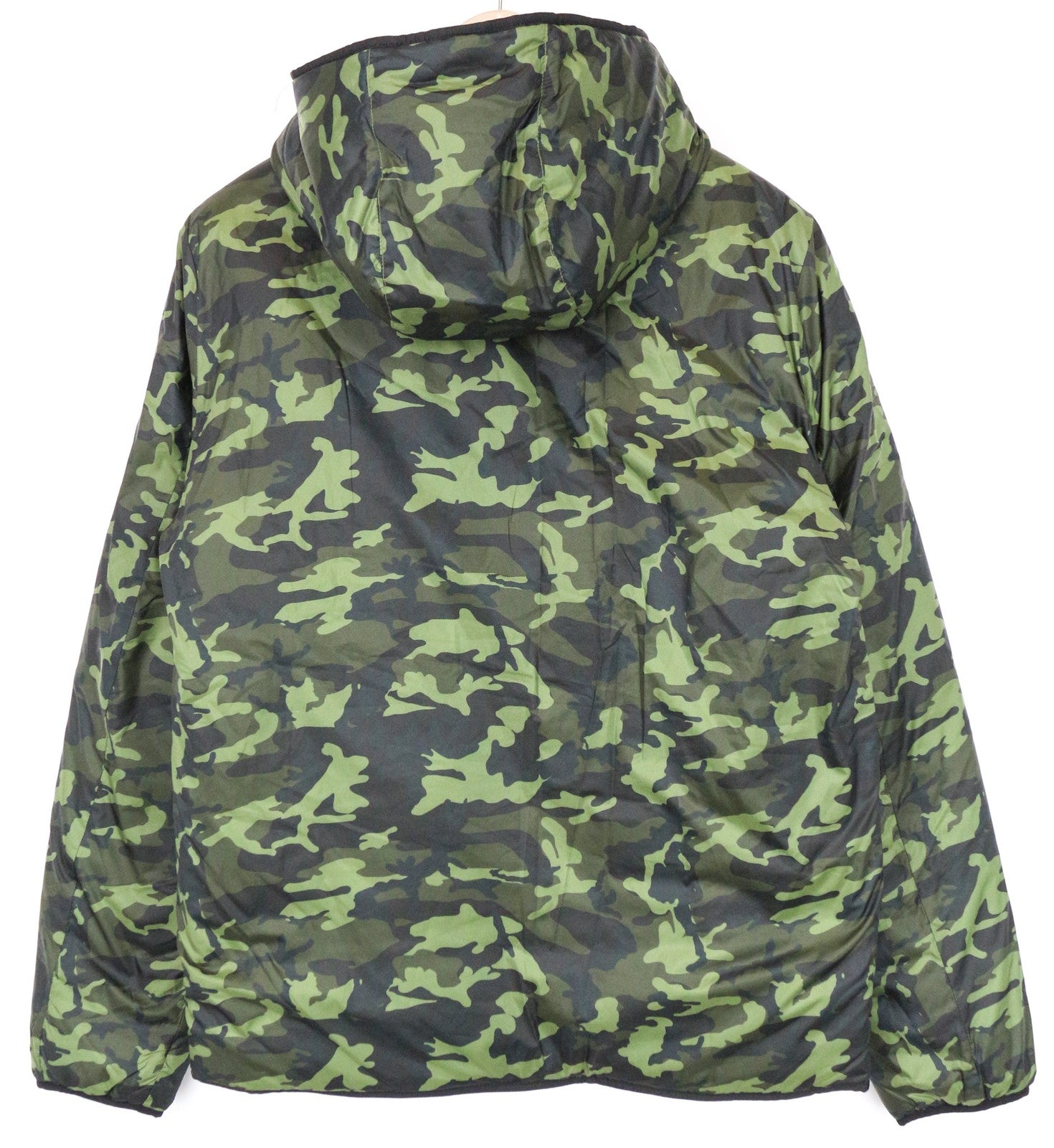 DENHAM Men Jacket M Green Lined Hooded Military Patterned Long Sleeved