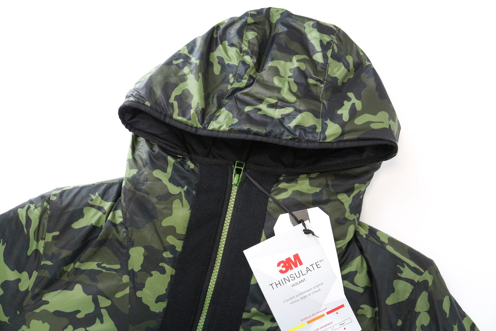 DENHAM Men Jacket M Green Lined Hooded Military Patterned Long Sleeved