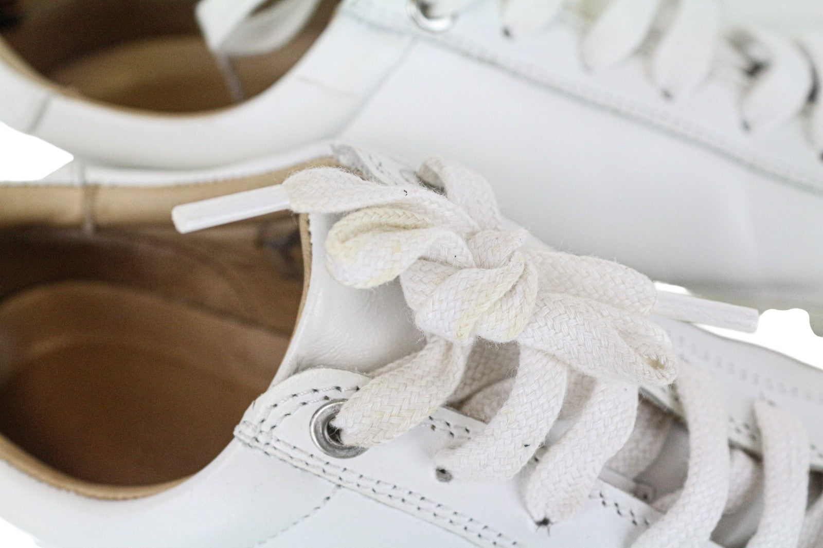 SUITSUPPLY Men Trainers EU41 White Genuine Leather Laced Low-Top Sneakers