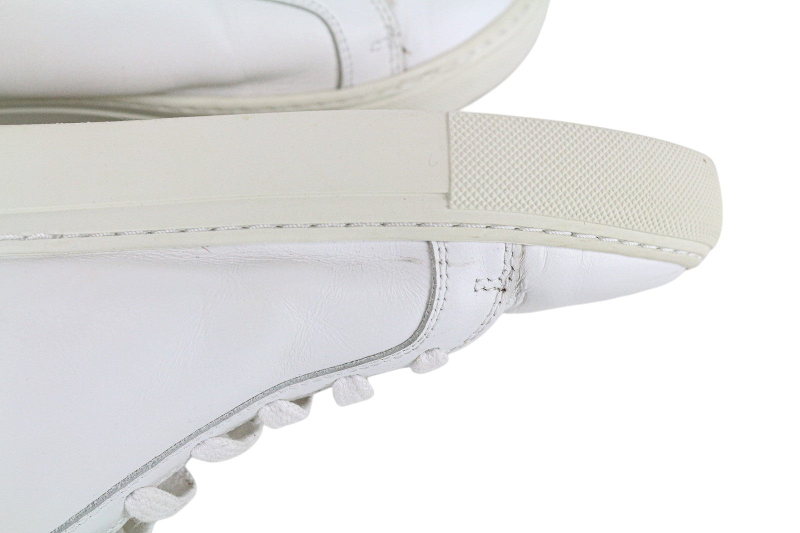SUITSUPPLY Men Trainers EU41 White Genuine Leather Laced Low-Top Sneakers
