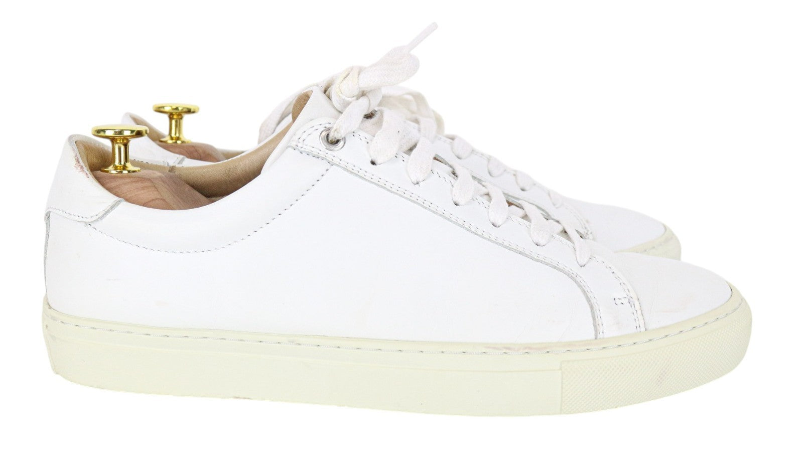SUITSUPPLY Men Trainers EU41 White Genuine Leather Laced Low-Top Sneakers