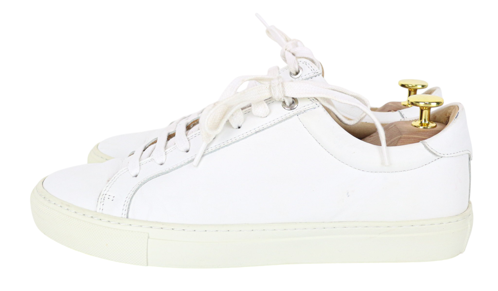 SUITSUPPLY Men Trainers EU41 White Genuine Leather Laced Low-Top Sneakers