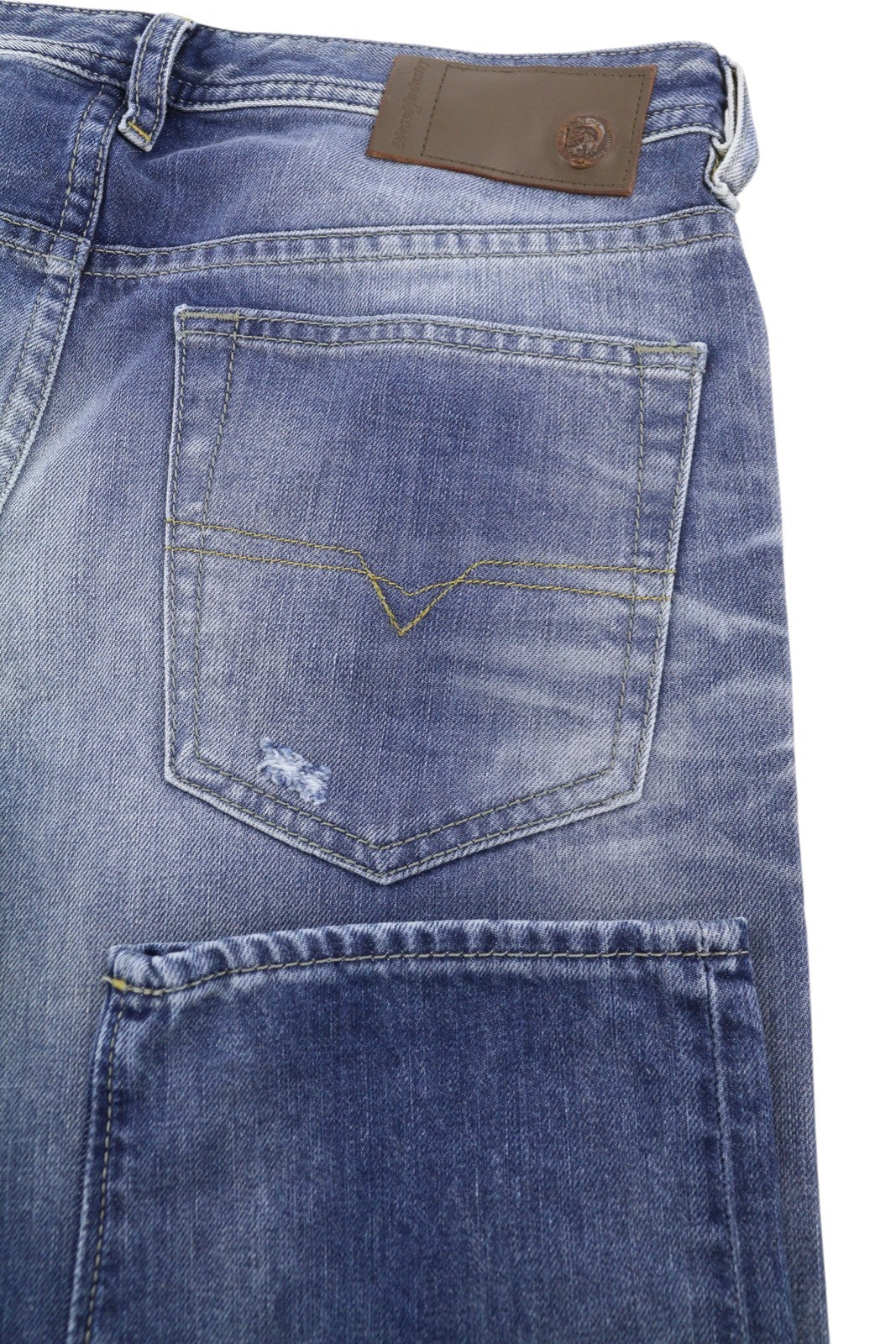 DIESEL Buster 0848I Men's Jeans W30/L34 Blue Worn Slim Tapered Distress