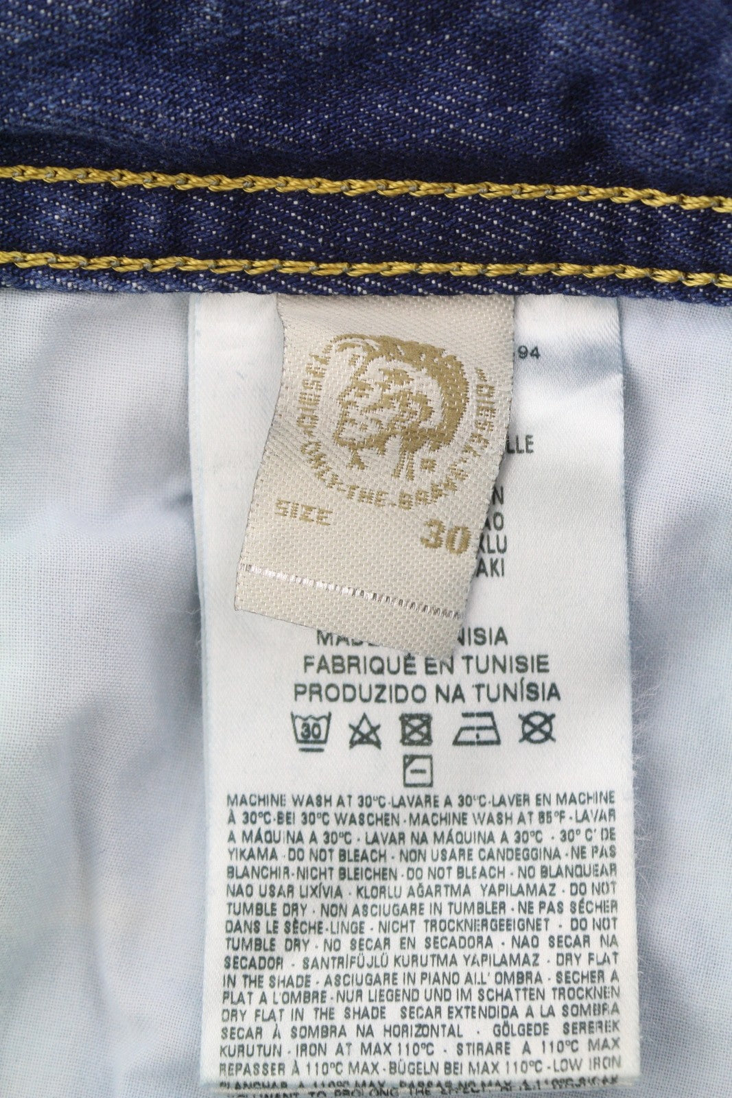 DIESEL Buster 0848I Men's Jeans W30/L34 Blue Worn Slim Tapered Distress
