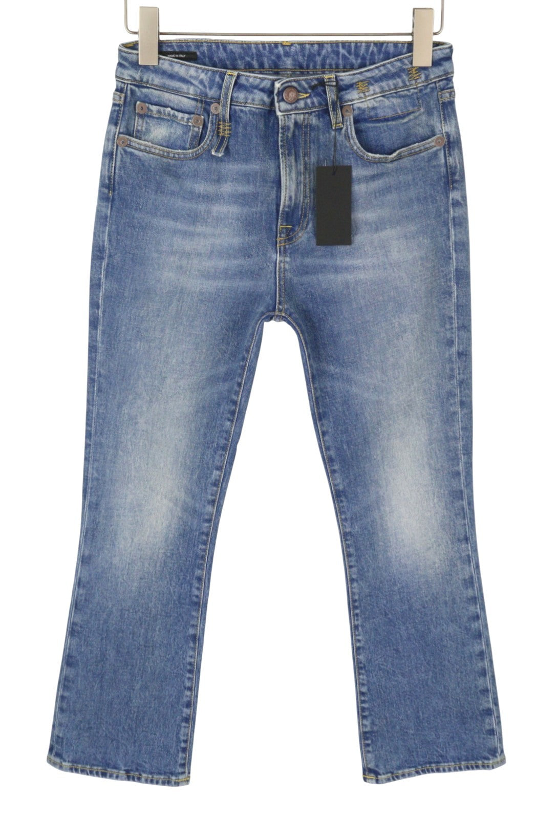 R13 Kick Fit Women's Jeans 28 Jasper Stretch Faded Cropped Blue PS26