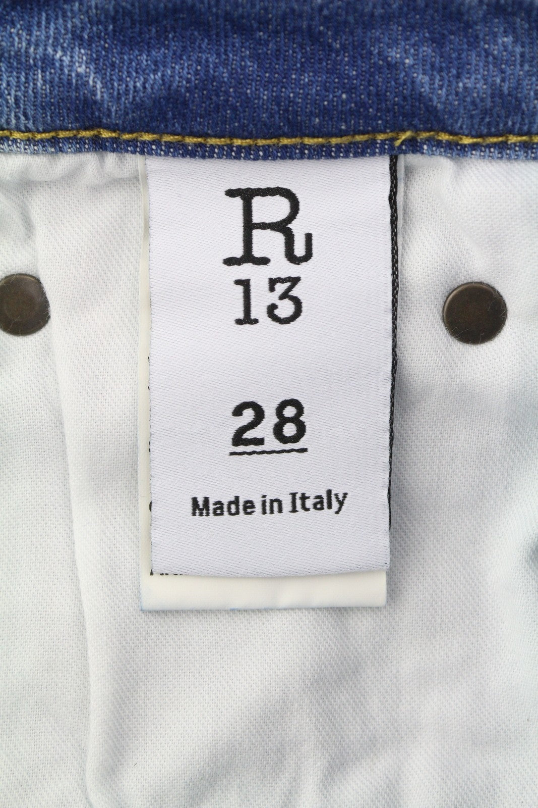 R13 Kick Fit Women's Jeans 28 Jasper Stretch Faded Cropped Blue PS26