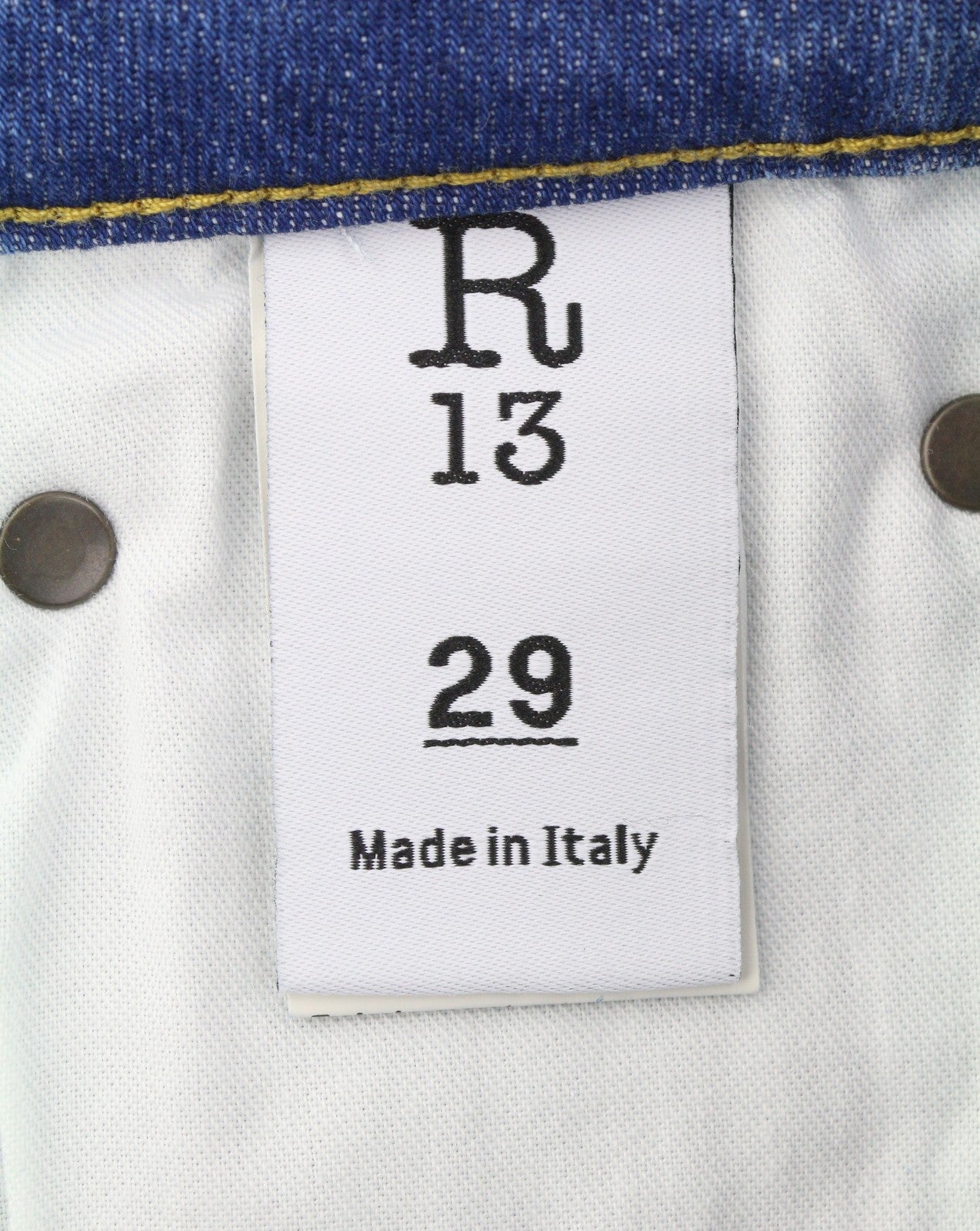 R13 Kick Fit Women's Jeans 29 Jasper Stretch Whisker Crop Blue PS26