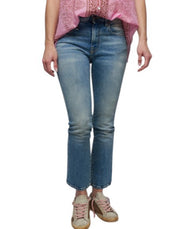 R13 Kick Fit Women's Jeans 26 Jasper Stretch Cropped Faded Blue PS26