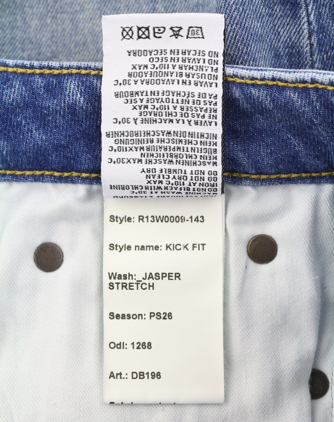 R13 Kick Fit Women's Jeans 26 Jasper Stretch Cropped Faded Blue PS26