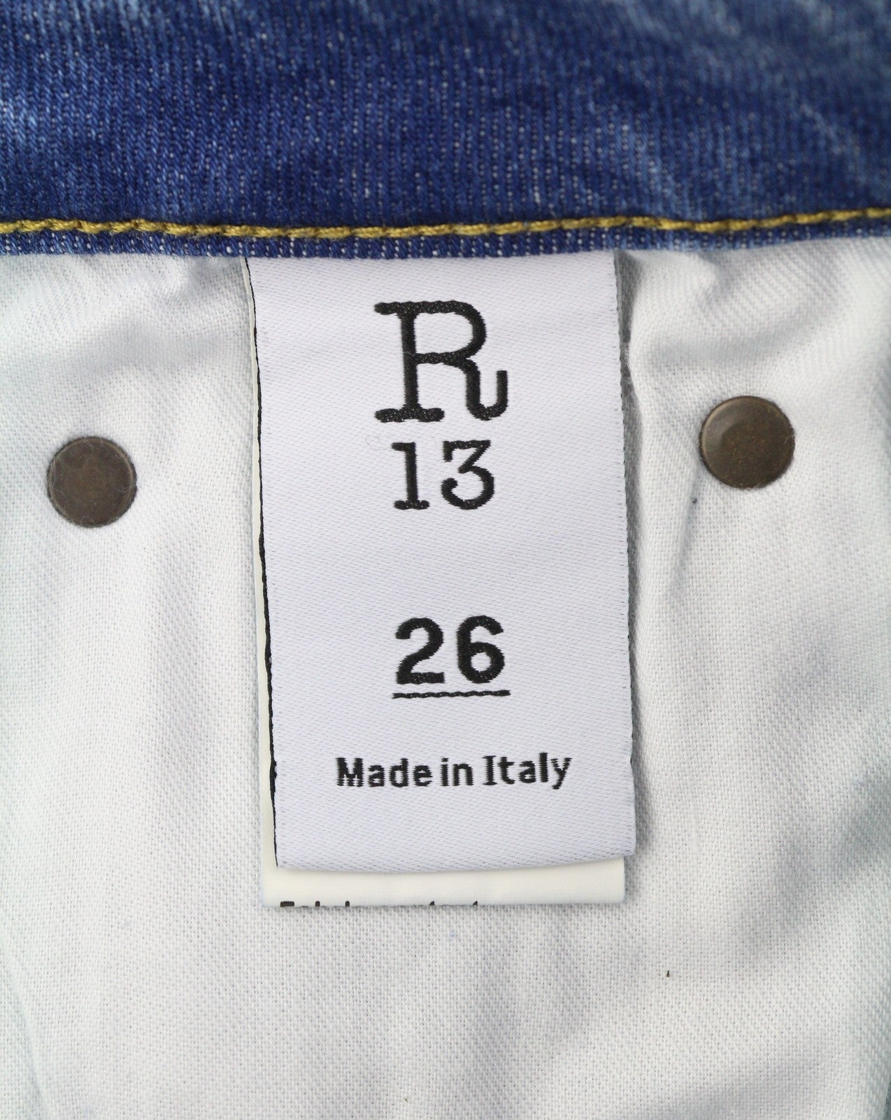 R13 Kick Fit Women's Jeans 26 Jasper Stretch Cropped Faded Blue PS26