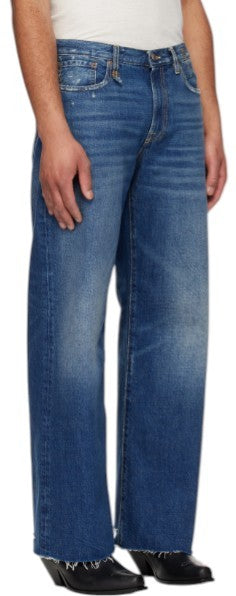 R13 D'Arcy Loose Men's Jeans 32 Oasis Blue Wide Distress Faded PS26