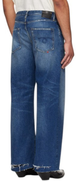 R13 D'Arcy Loose Men's Jeans 32 Oasis Blue Wide Distress Faded PS26