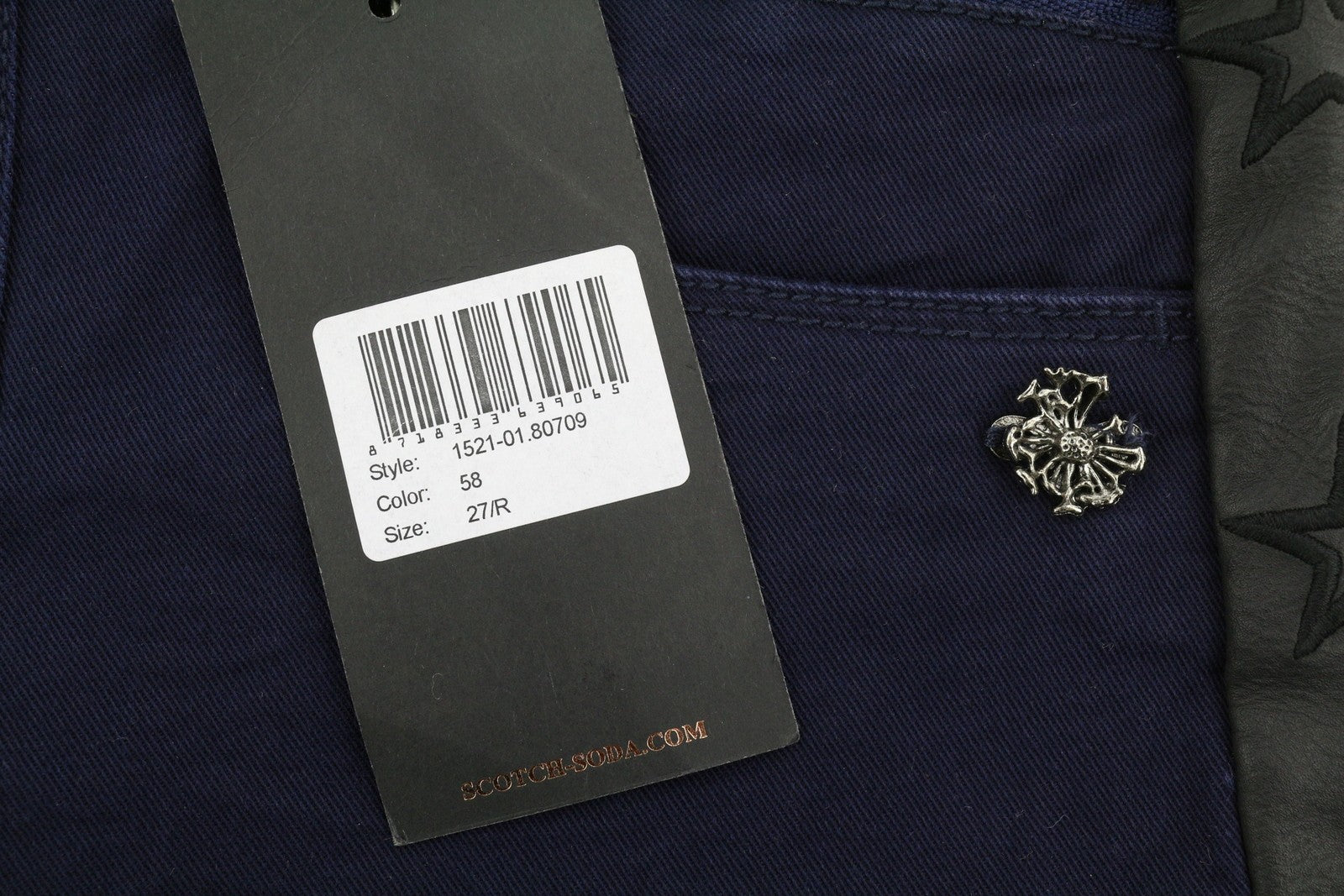 MAISON SCOTCH Biker Women's Jeans W27 Dark Blue Skinny Star Side Lines