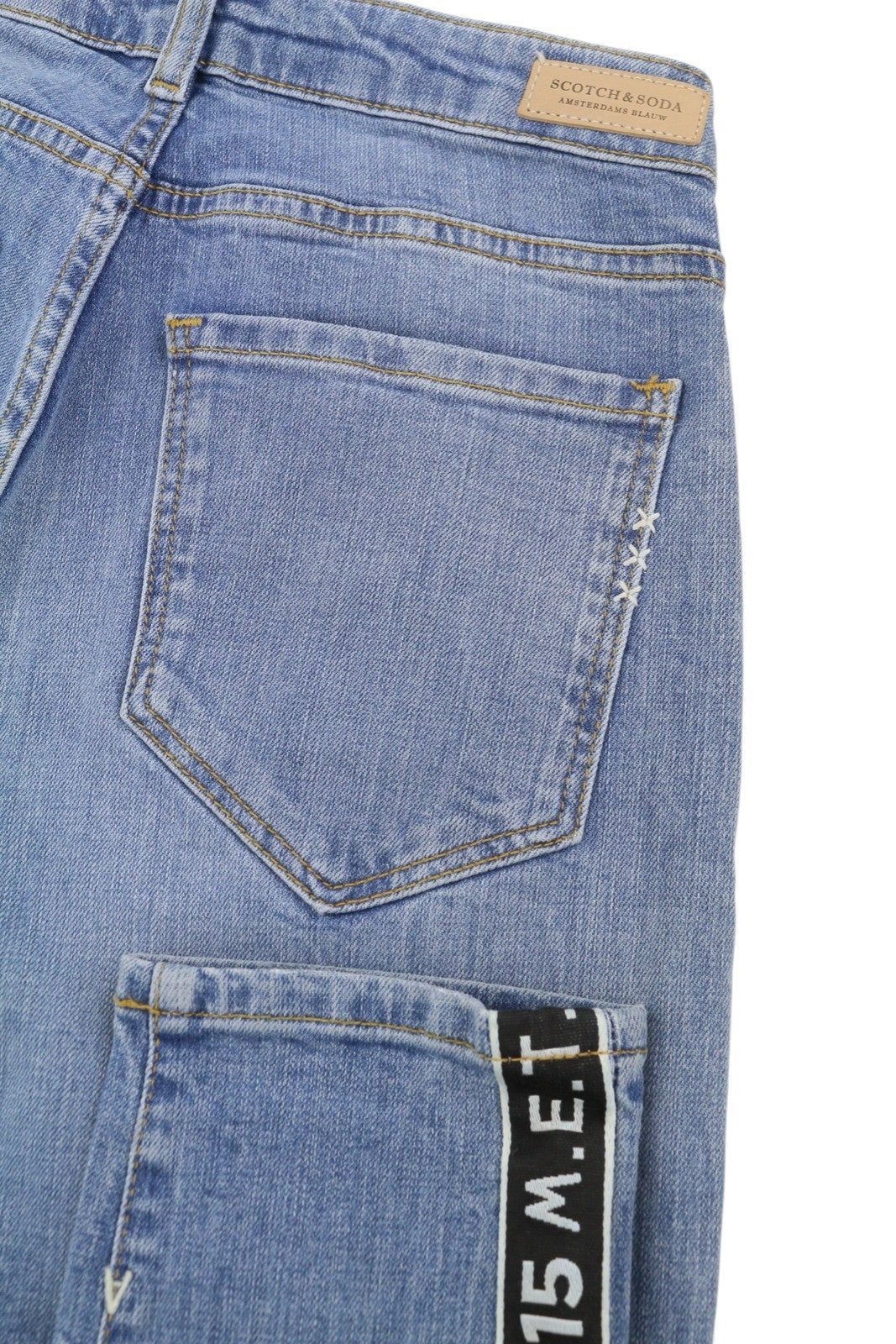 SCOTCH & SODA Women's Jeans W24/L32 Blue Petite Slim Boyfriend Faded
