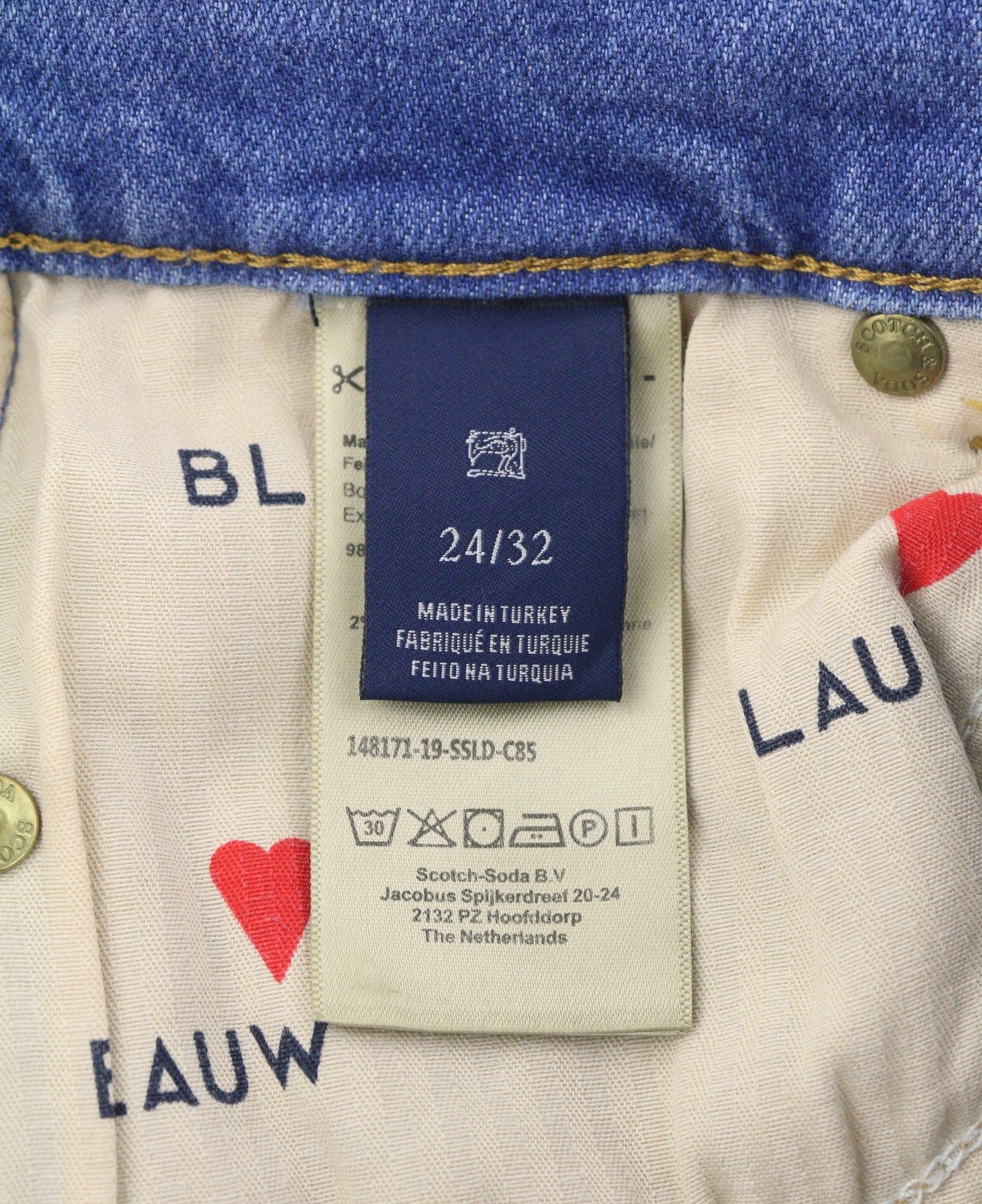 SCOTCH & SODA High Five Women's Jeans W24/L32 Blue High Rise Cropped Boyfriend
