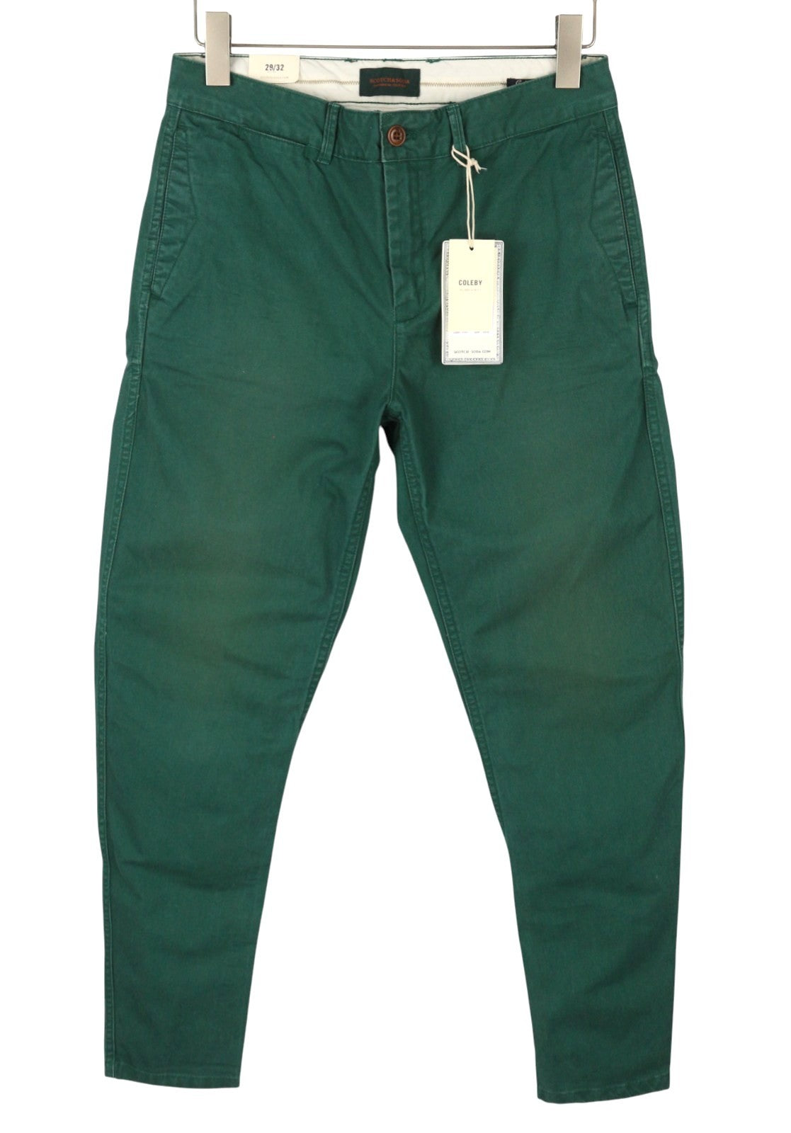 SCOTCH & SODA Coleby Men's Trousers W29/L32 Green Slim Relaxed Chino